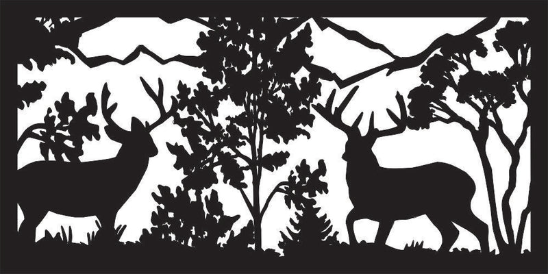 48" Two Buck Deer Trees