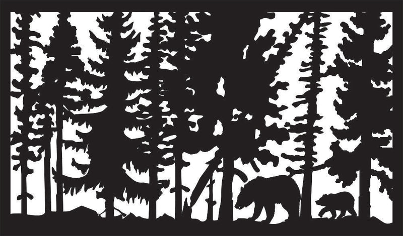 48" Two Bears Leaning Tree