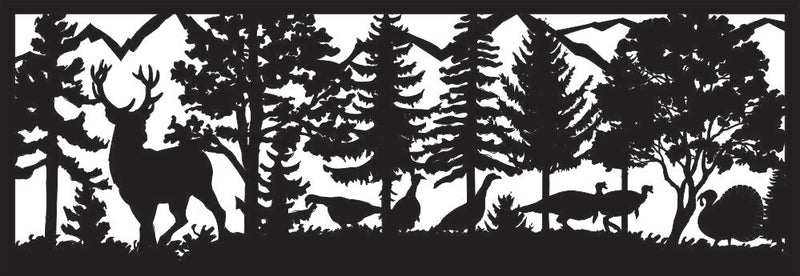 84" Buck Six Turkeys Mountains Trees