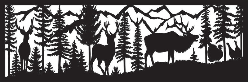 96" Two Bucks Elk Turkeys Mountains
