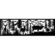 30 X 96 two Bucks Elk Turkeys Mountains - AJD Designs Homestore