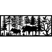 30 X 72 Bull and Cow Moose Eagle Landing - AJD Designs Homestore