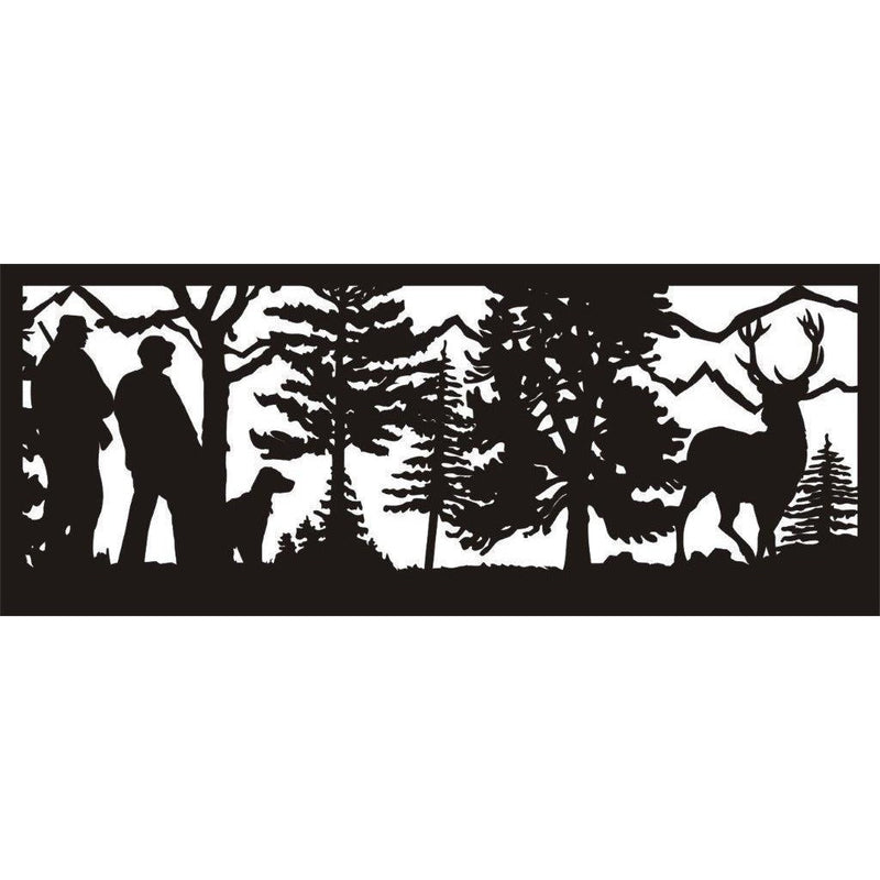 24 X 60 Two Hunters a Dog Buck Deer and Mountains - AJD Designs Homestore