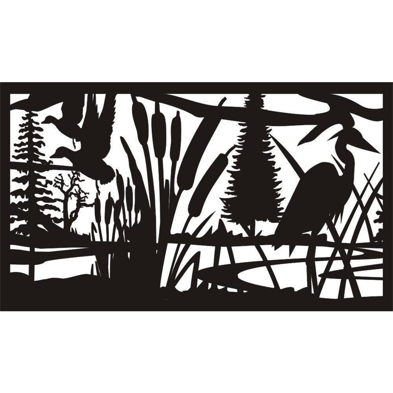 28 X 48 Ducks Cattails Heron - AJD Designs Homestore