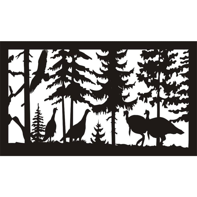28 X 48 four turkeys and eagle - AJD Designs Homestore