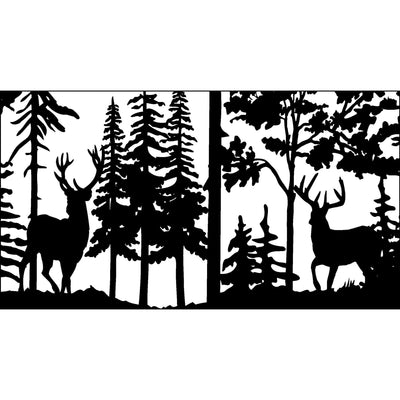 28 X 48 Two Buck Deer Trees - AJD Designs Homestore