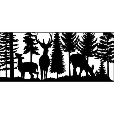 28 X 60 Buck Two Doe and Trees - AJD Designs Homestore