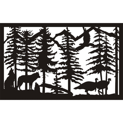 30 X 48 Two Wolves Turkeys and Eagle - AJD Designs Homestore