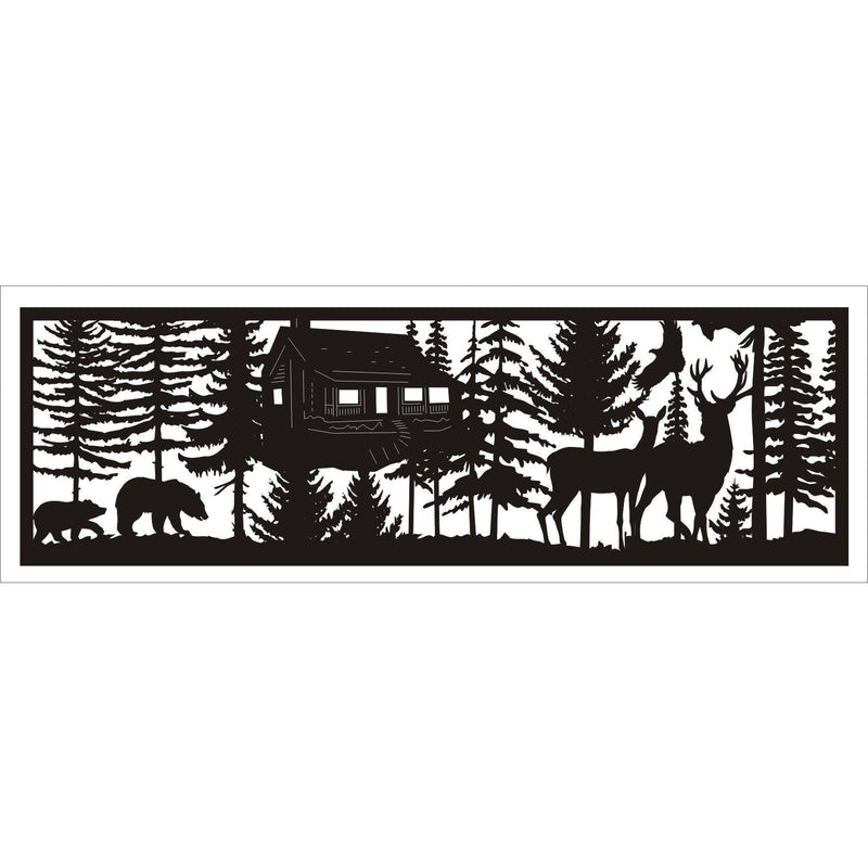 30 X 96 Two Bears Cabin Two Deer Eagle - AJD Designs Homestore