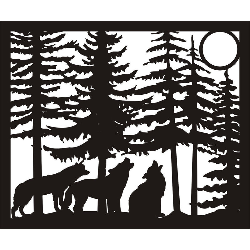 30 X 36 Three wolves moon - AJD Designs Homestore