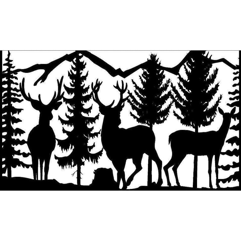 30 X 48 Three Deer Trees Mountains - AJD Designs Homestore