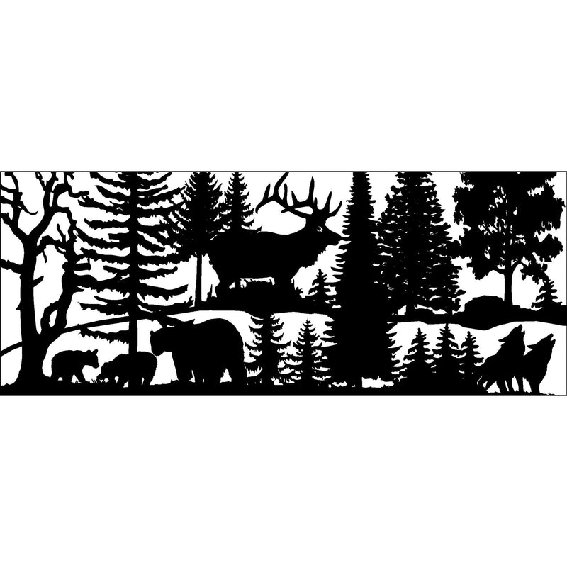 30 x 72 Three Bears Elk two Wolves - AJD Designs Homestore