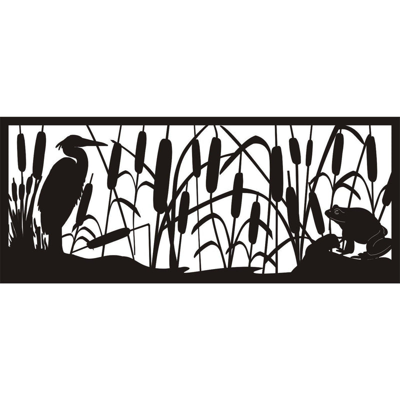 30 x 72 Herron Cattails Bullfrog - AJD Designs Homestore