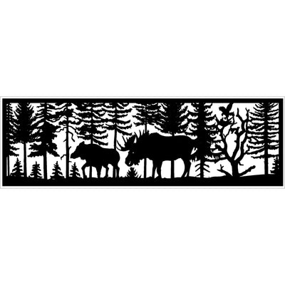 30 x 96 Bull and Cow Moose Eagle Landing - AJD Designs Homestore