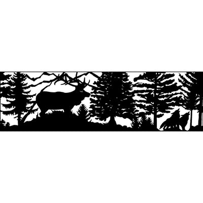 30 X 96 Elk Two Coyotes Mountains - AJD Designs Homestore