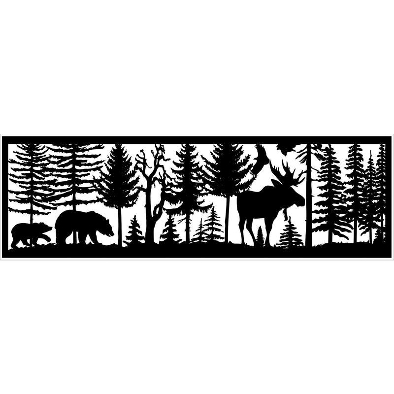 30 x 96 Two Bears Moose Eagle - AJD Designs Homestore