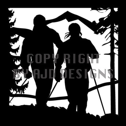 24 x 24 Snow Skiers Mountains